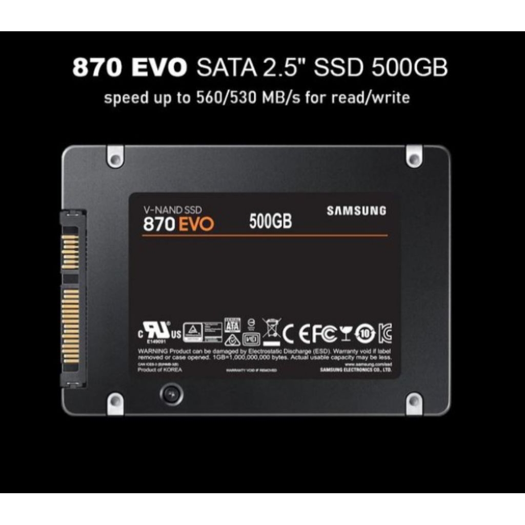 Samsung SSD SATA 870 EVO 500GB -SSD Internal for Computer & Laptop