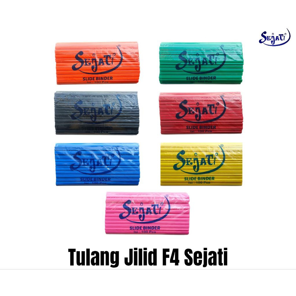 100pc Tulang Jilid / Slide Binder / Tulang Kliping SEJATI Warna