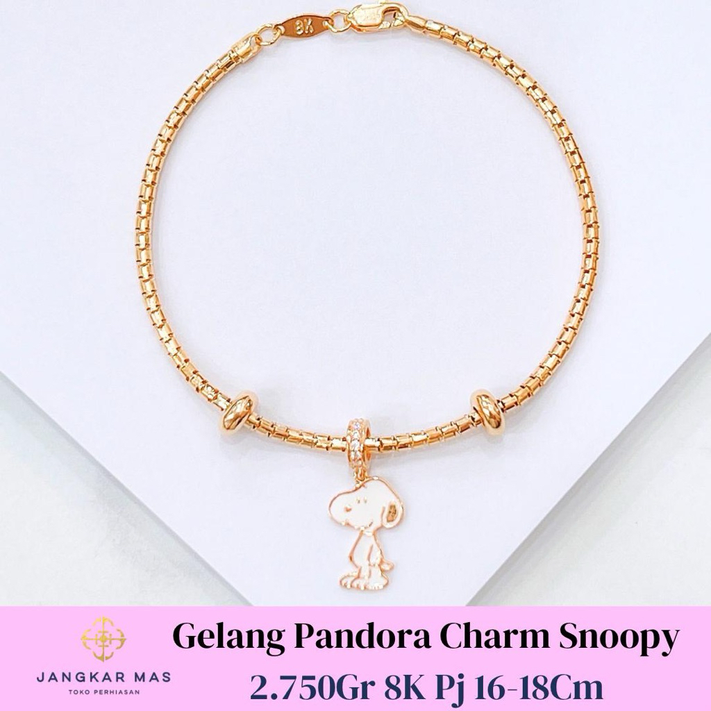 Gelang Emas Charm Snoopy 8K 2.750Gr
