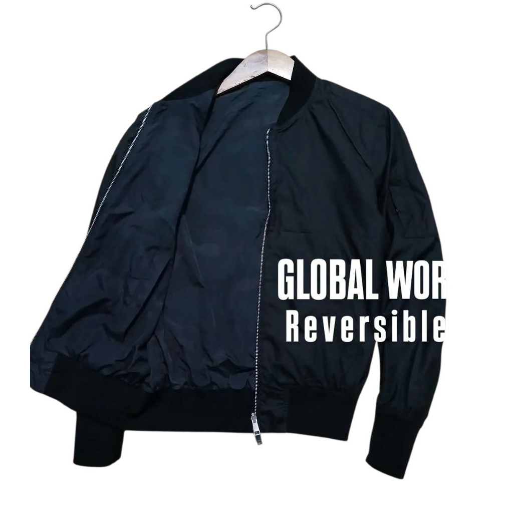 Jaket bomber GLOBAL WORK bulak balik second murah