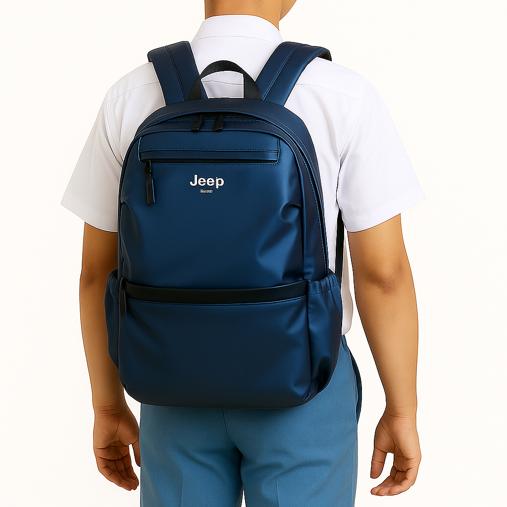 tas ransel sekolah anak laki laki backpack SMP SMA KULIAH jeep bahan awet kuat tebal