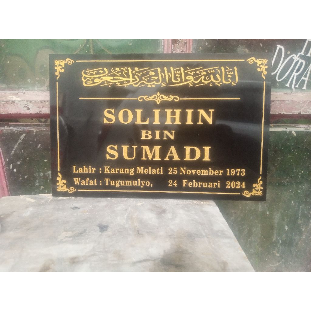 nama nisan 20x30 marmer