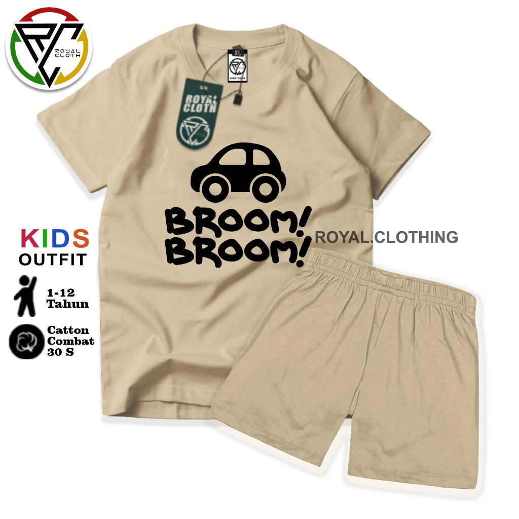 ROYAL Setelan Kaos Anak Laki Laki Perempuan / Kaos Anak Distro / Catoon Combed 30s Premium CR5