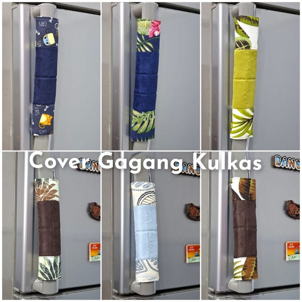 Sarung Cover Pegangan Gagang Kulkas Bahan Kanvas Kombinasi Kain Suede