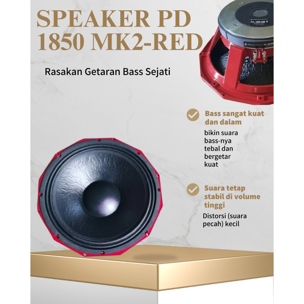 Speaker PD 1850 MK2 18 Inch Red – Komponen Subwoofer High Power Cocok Untuk Sound System