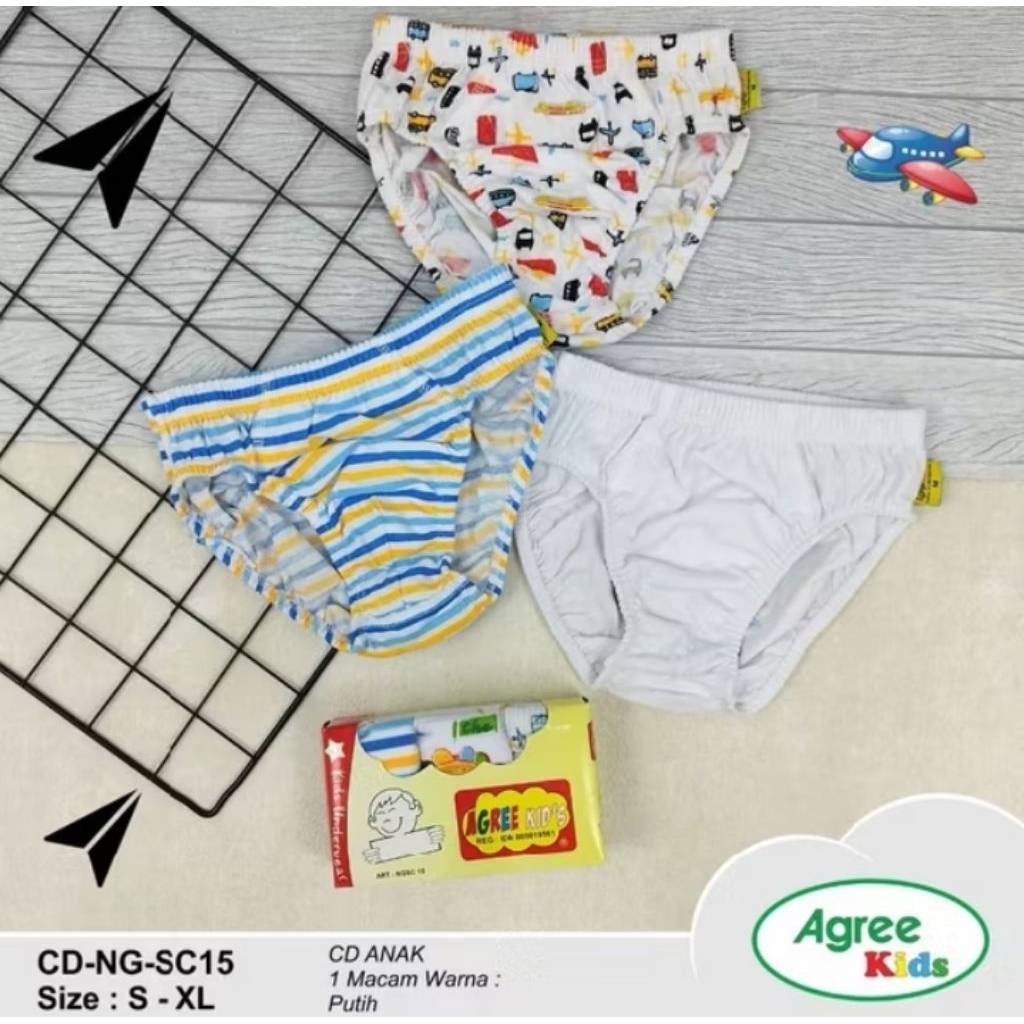 3pcs_Agree NGS-C15 / celana dalam anak laki-laki agree C15 / cd anak agree / celana dalam anak agree