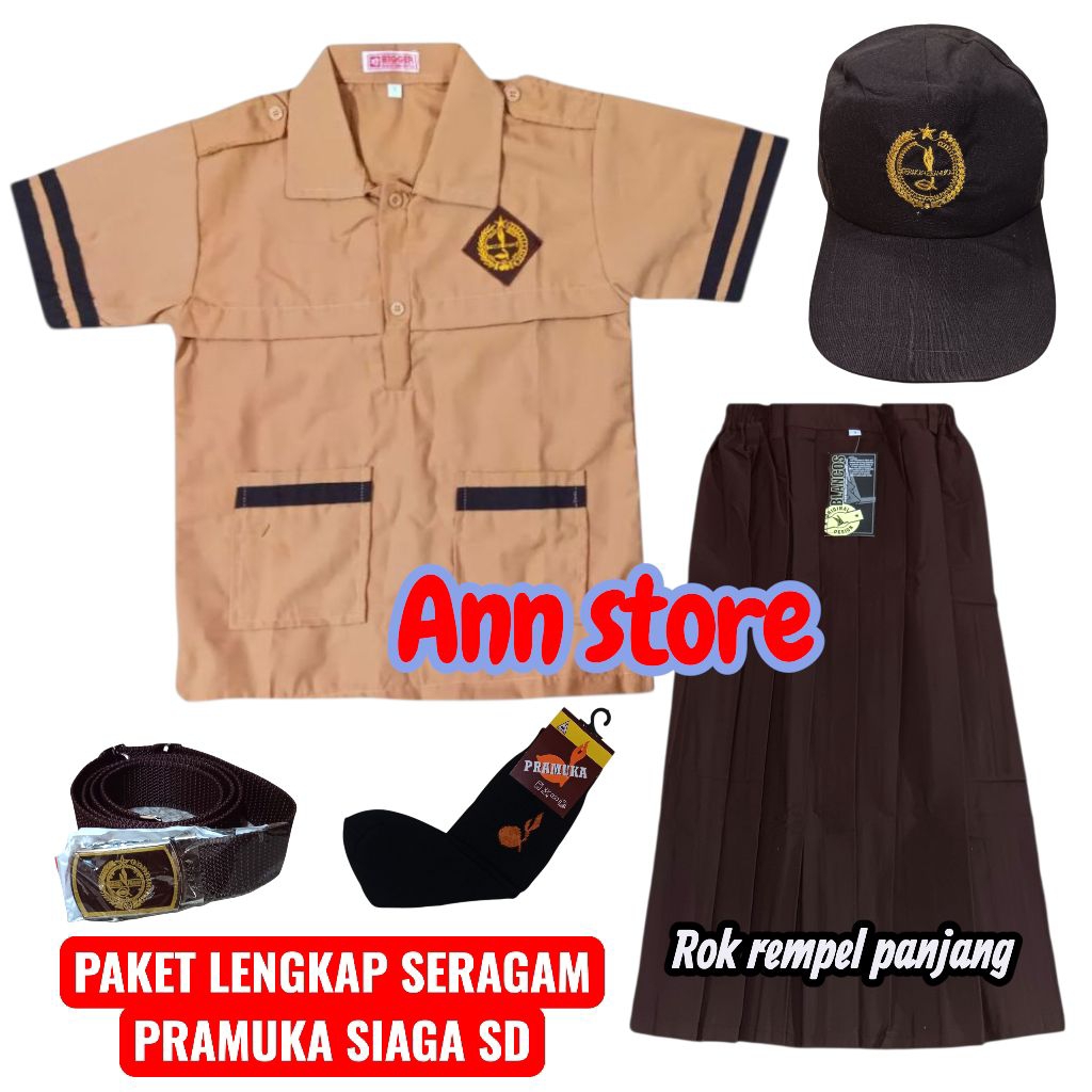 Set pramuka sd perempuan,Seragam pramuka siaga sd,Rok pramuka sd