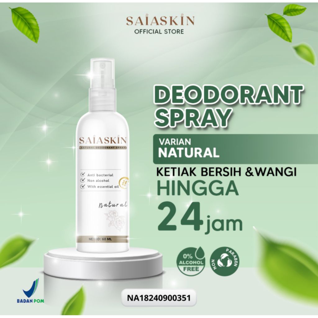 deodorant saiaskin deodorant spray varian natural penghilang bau bpom