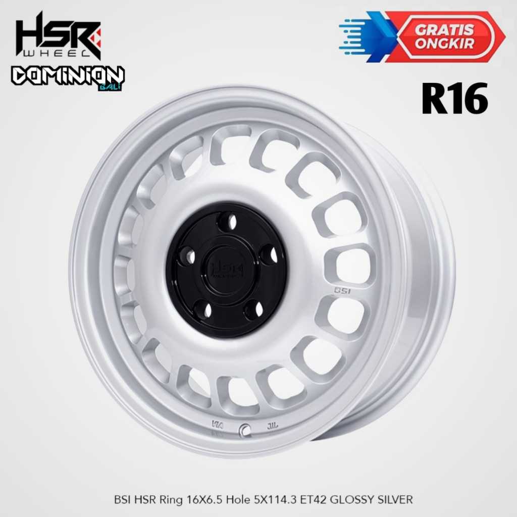 VELG HSR RING 16 UNTUK INOVA KIJANG KAPSUL RUSH DLL MODEL HSR BSI R16X65 PCD 5X114,3 ET42 SILVER