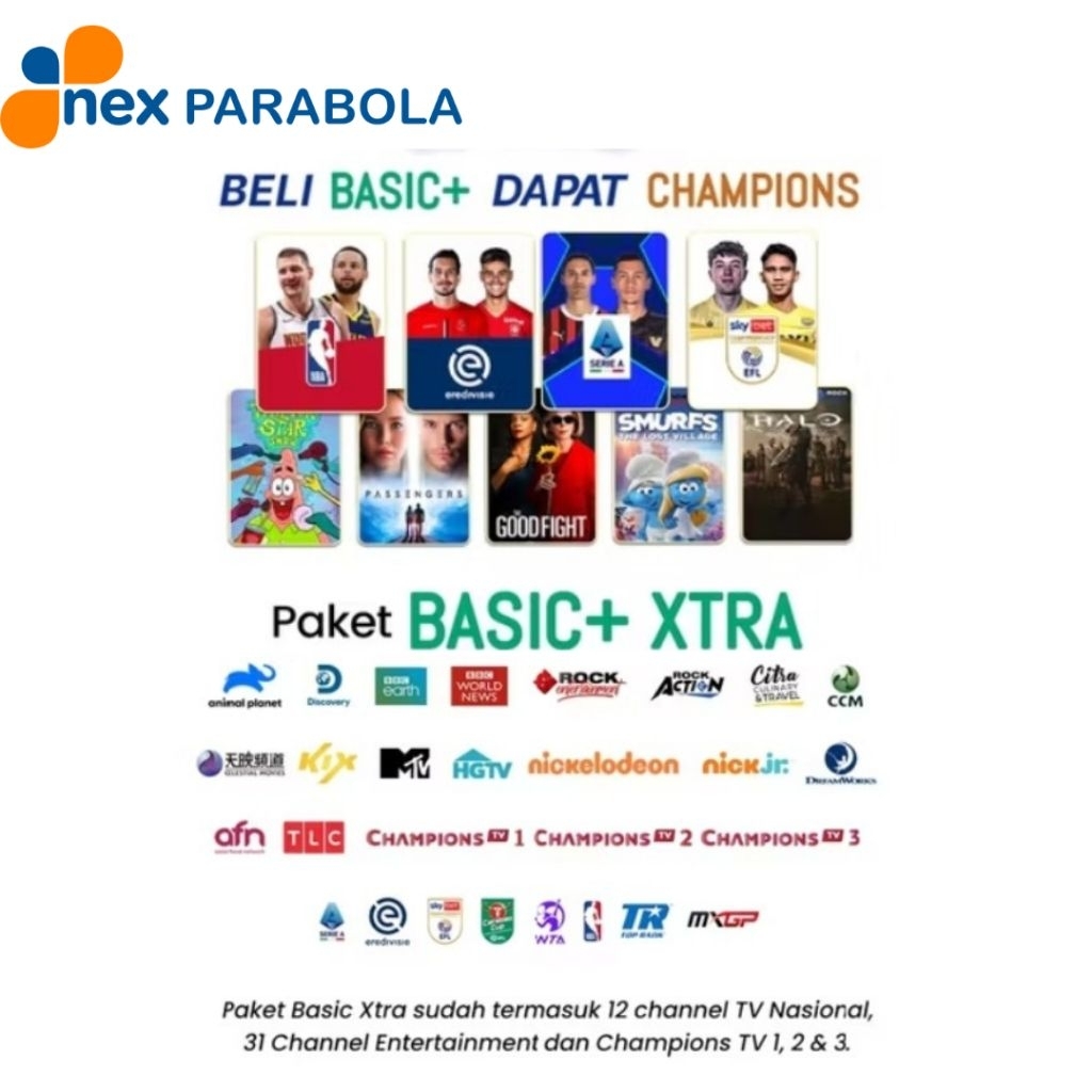Nex Parabola  Basic+ Xtra Champions tv