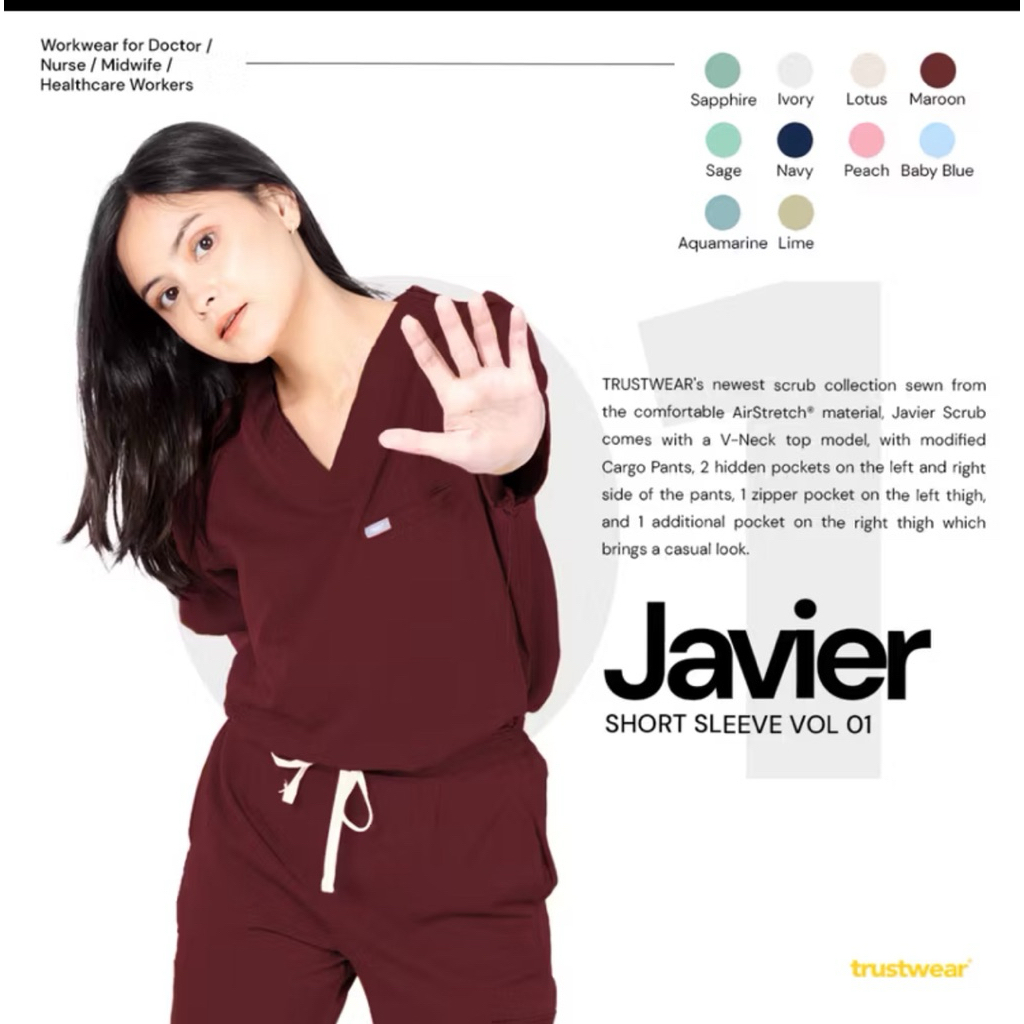 Preloved | Scrub maroon Trust wear Javier