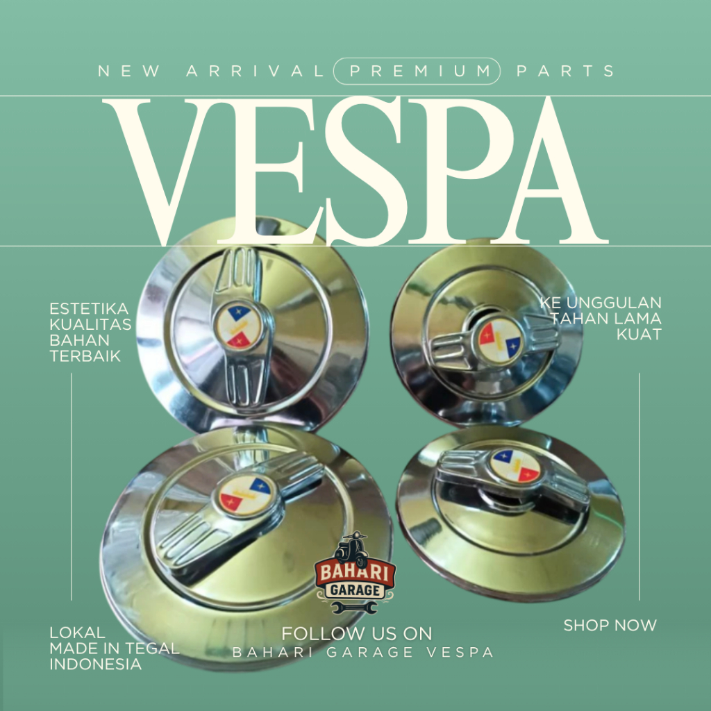 Wildop Wheldop Wheeldop Vespa UFO Ring 10 Dan 8 Plat Chrome