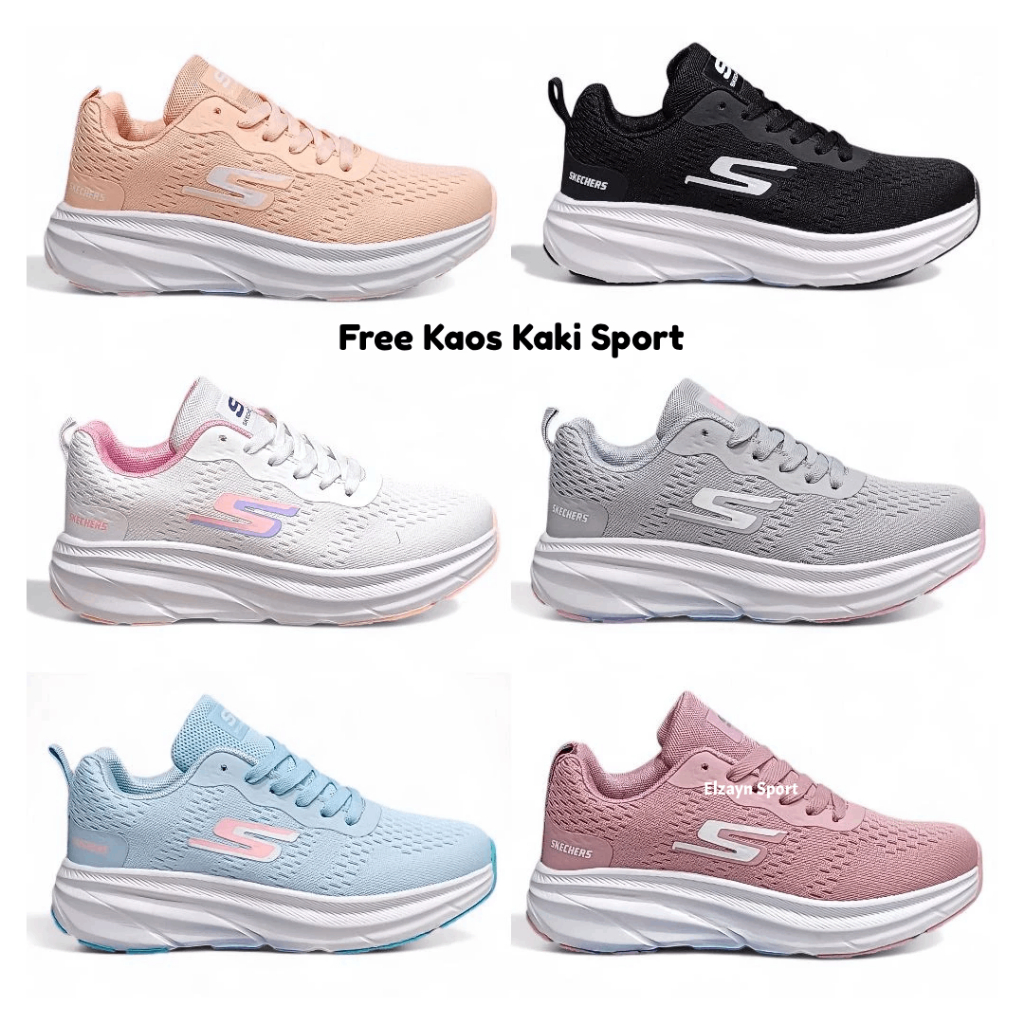 Skechers Sepatu Wanita Size 36-41 Womens Shoes Running Terbaru Sepatu Cewek Gym Fitness Lari Zumba O