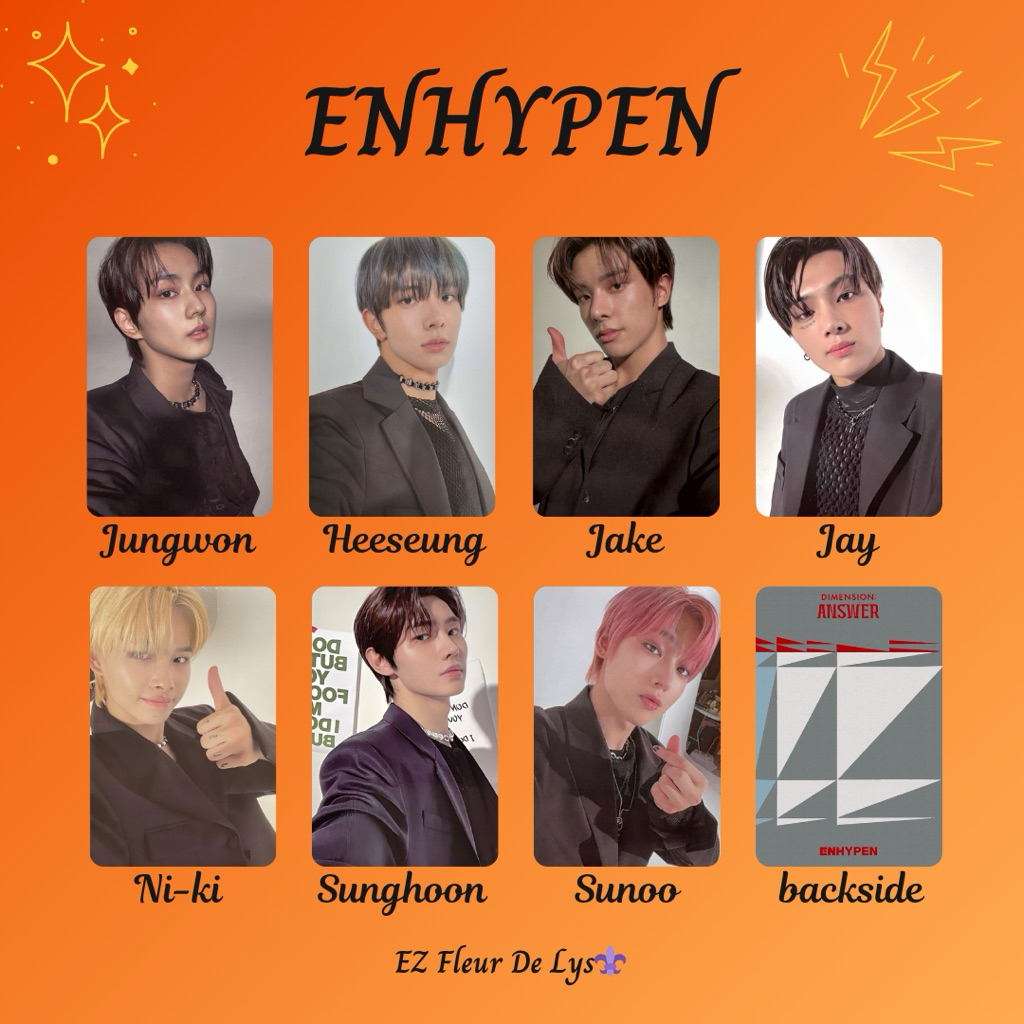 photocard replika pc unofficial ENHYPEN Dimension Answer JUNGWON HEESEUNG JAKE JAY NIKI SUNGHOON SUN