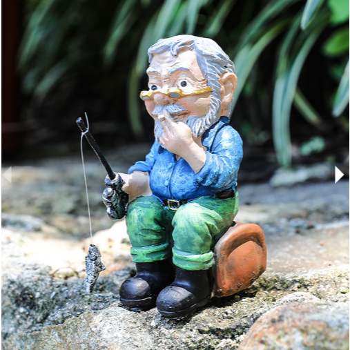 Hiasan Aquarium Orang Mancing Premium Ornamen Kolam Ikan Paludarium Miniatur Orang mancing