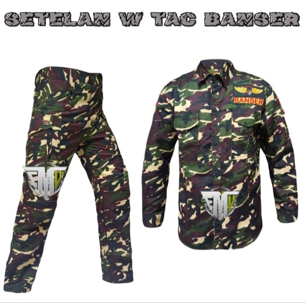 SETELAN SERAGAM  PDL TACTICAL BANSER BALOTELY WR PREMIUM bordir TIMBUL