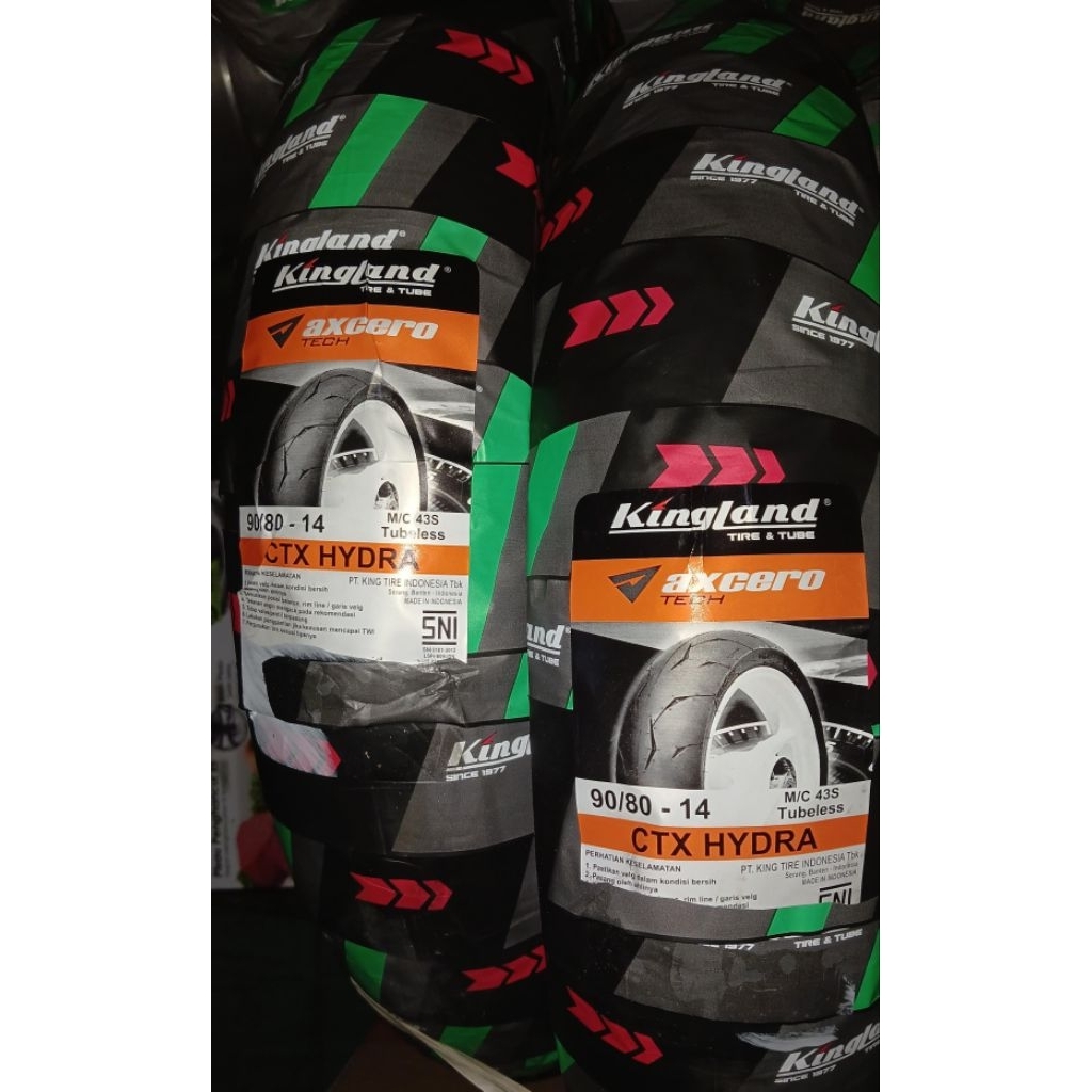 BAN KINGLAND TYPE AXCERO CTX HYDRA UKURAN 90/80-14 TUBELESS