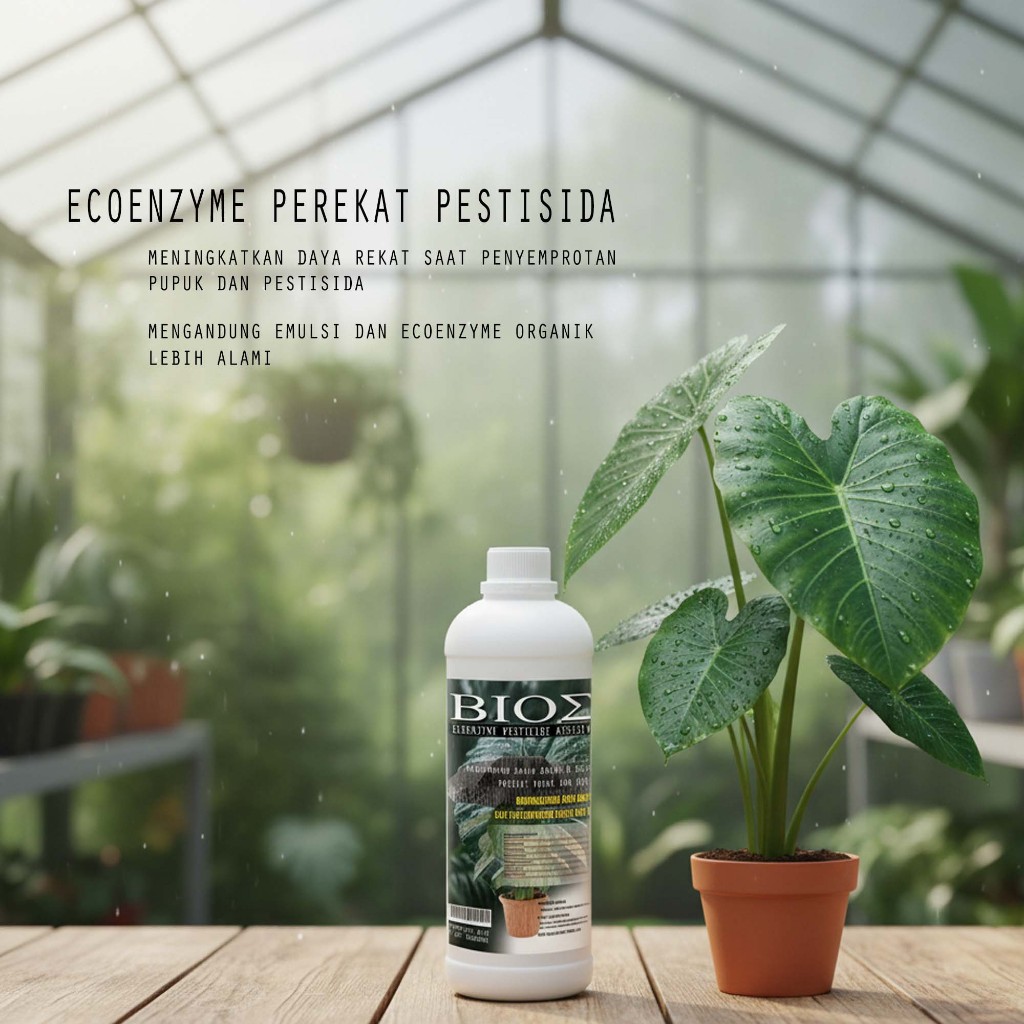 Perekat pestisida & pupuk mengandung ecoenzyme organik meningkatkan daya rekat  Saat semprot 7B577