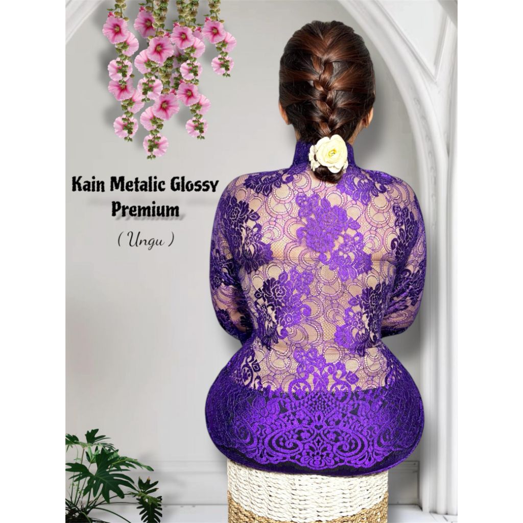 Kebaya brokat sale Semi france metalik glossy jumbo