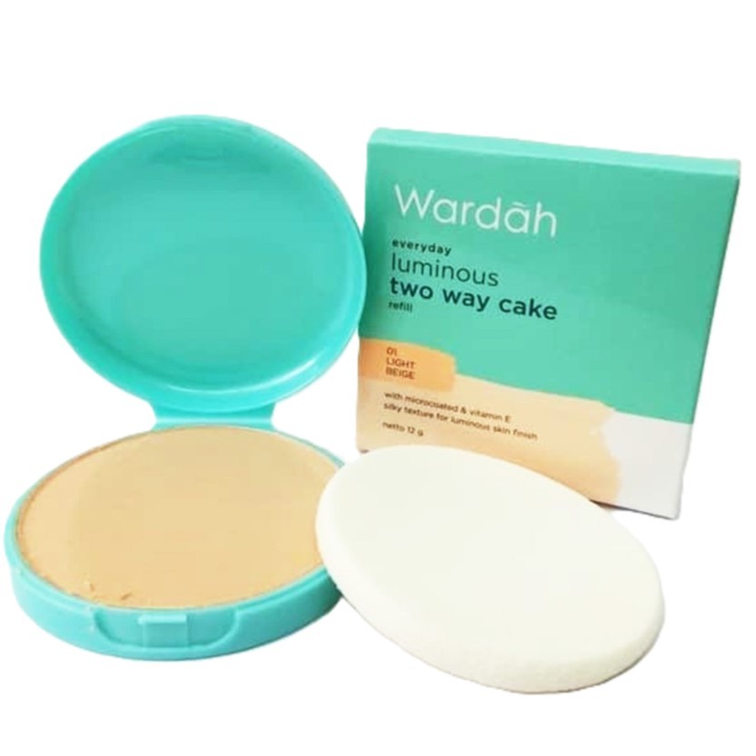 Wardah Bedak Luminous Two Way Cake Hijau 01 Light Beige