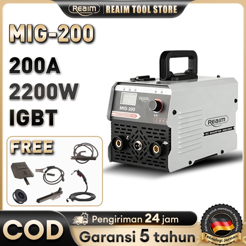 Reaim solder listrik mesin las mesin las MIG 200 IGBT travo las 2000 watt  Welding Tools