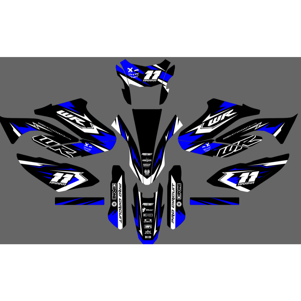 Decal Sticker Full Body WR 155 biru chrome