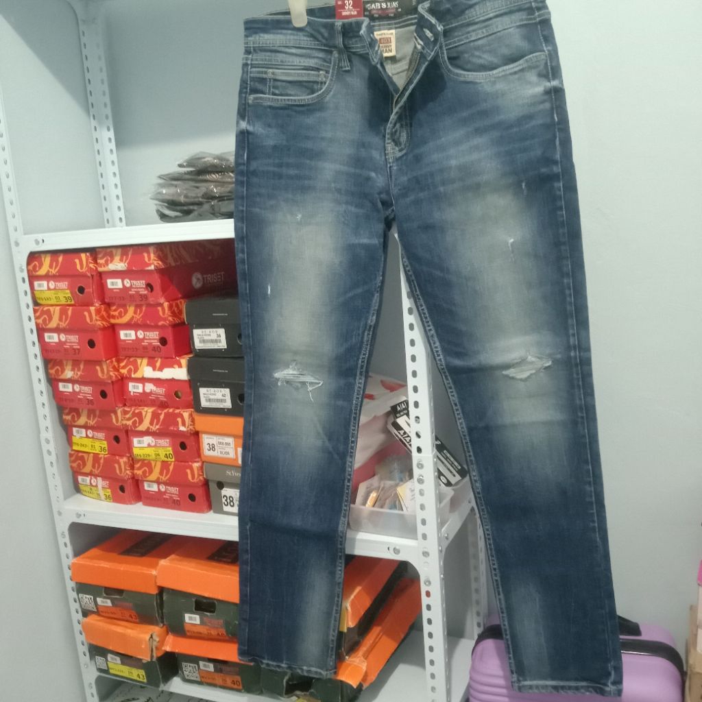 GABS JEANS CELANA PANJANG ROBEK PRIA LAST STOCK SIZE 32 ORIGINAL