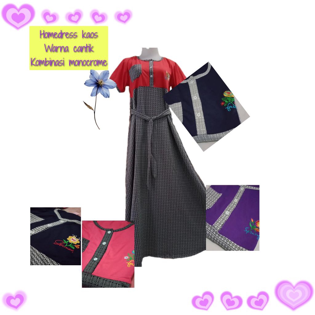 Daster longdress kaos | Homedress kaos | longdress klok / daster gamis bahan kaos
