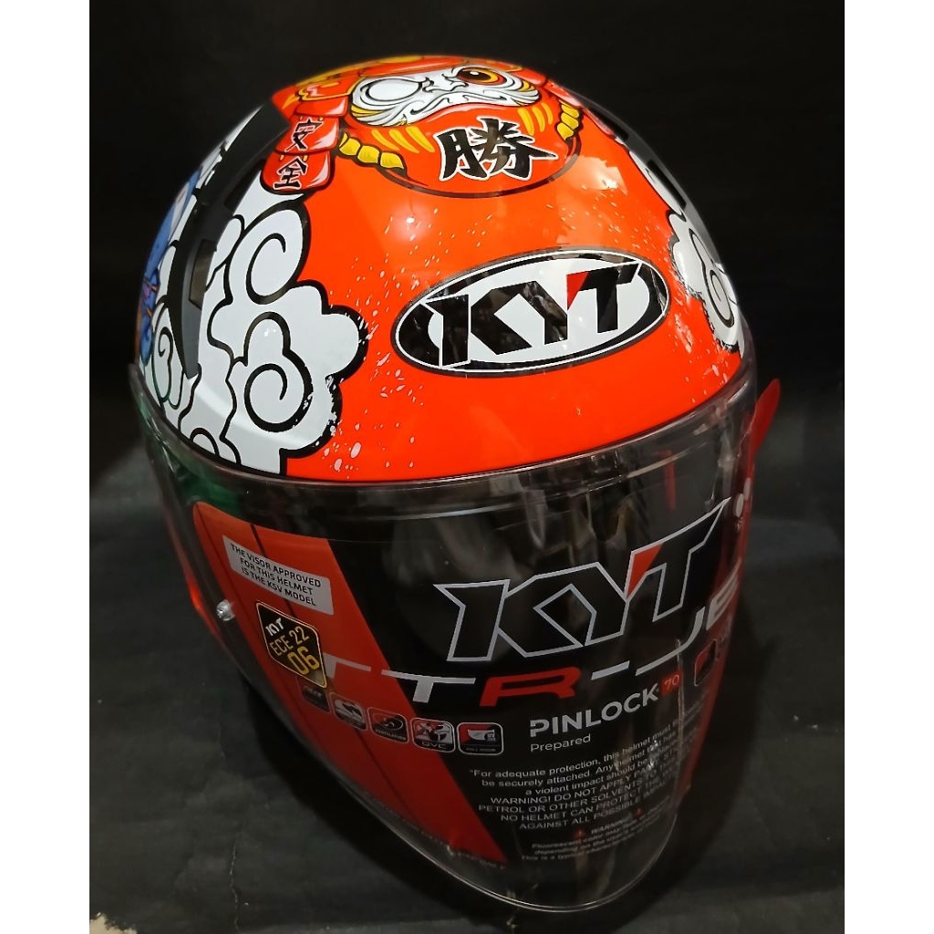 HELM KYT TTR JET MOTIF SUSHI DOUBLE VISOR-HELM HALF FACE KYT DOUBLE VISOR