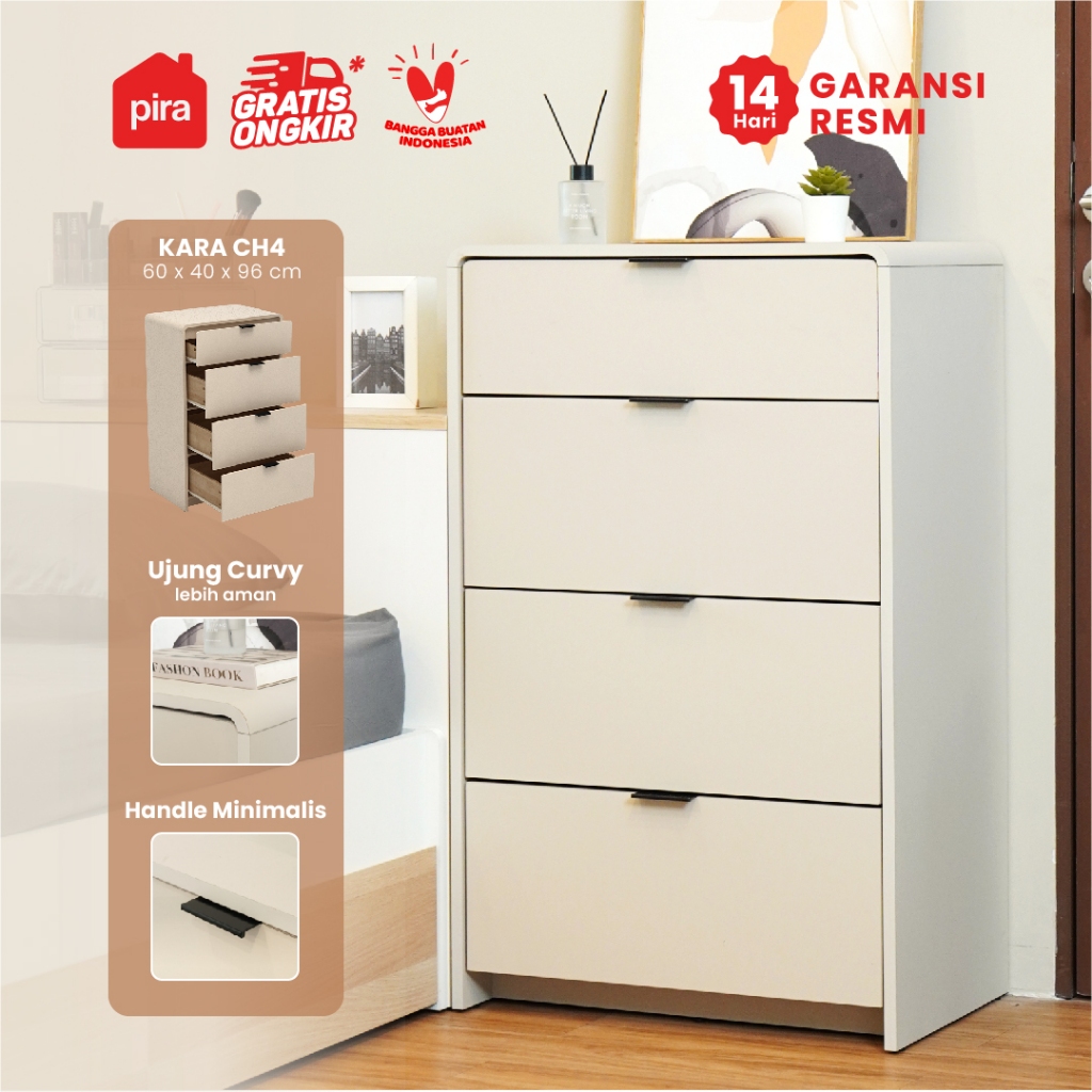 PIRA -  KARA CH4 Lemari Laci 4 Susun / Drawer / Chest Drawer