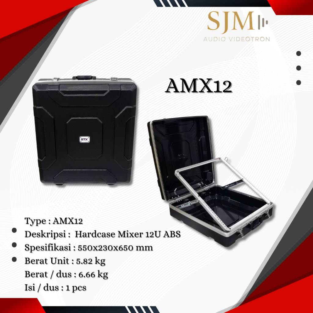 FLIGHTCASE : Hardcase Mixer 12U ABS AMX