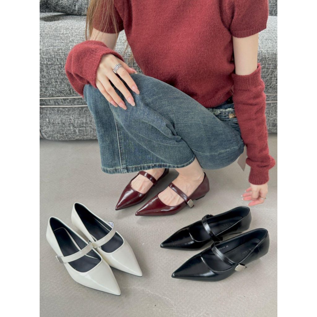 JIA 885-5M - FLAT SHOES WANITA CASUAL SIMPLE TALI TENGAH | sepatu flat wanita tali tengah simple ele