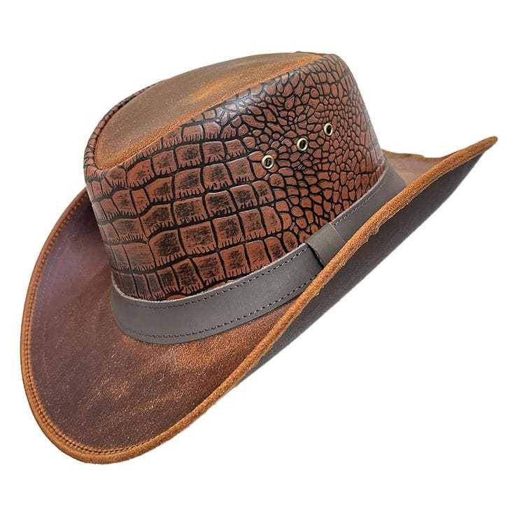 FERDILASS Topi Koboi Kulit Sapi Asli/ Topi Kulit Pria Gaya Koboi – Elegant & Maskulin