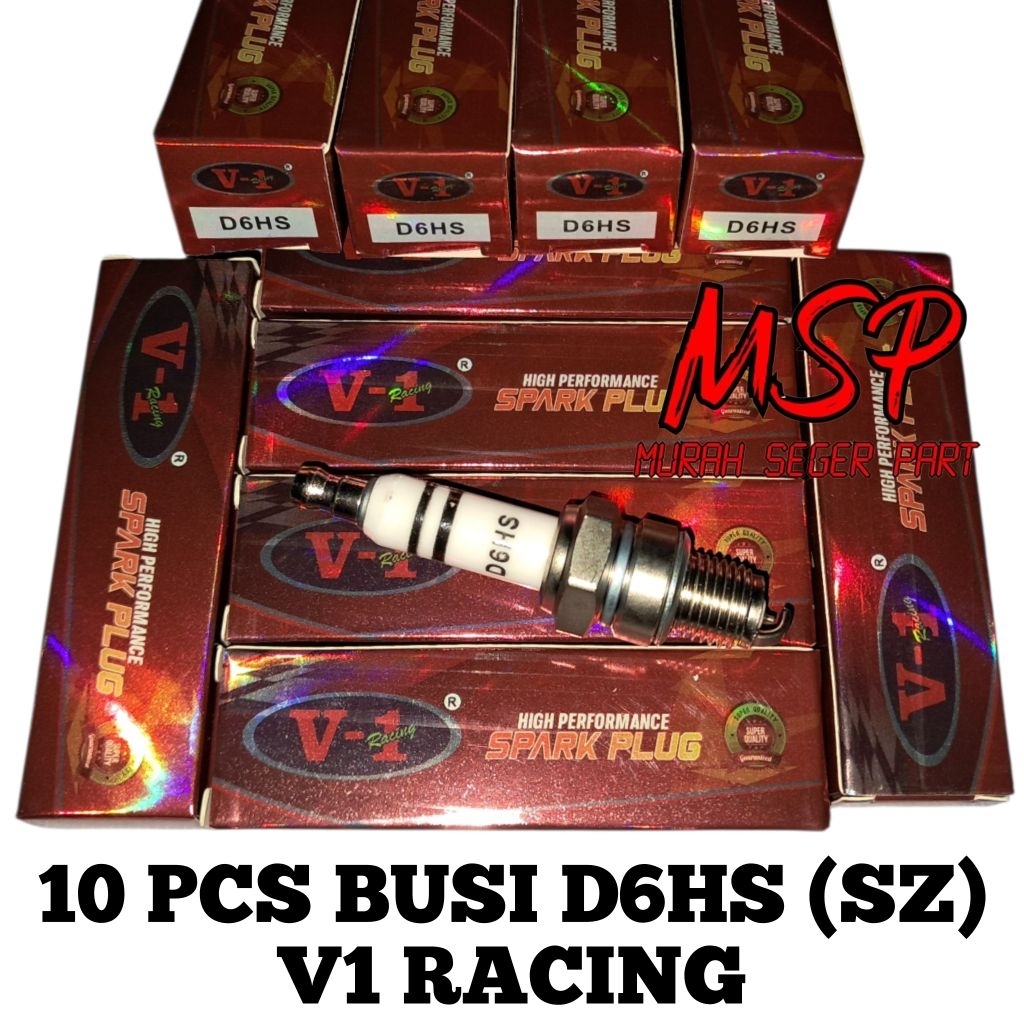 10PCS BUSI D6HS SZ RACING V1 BUSI RUBAHAN MOTOR BEBEK