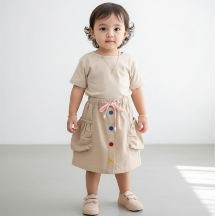 Rok cargo pendek anak perempuan skirt korea - Rok anak umur 2-12 tahun - fashion anak