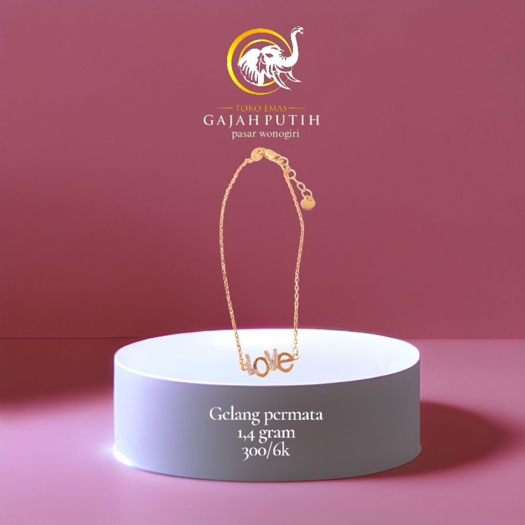 Gelang emas permata 1,4 gram