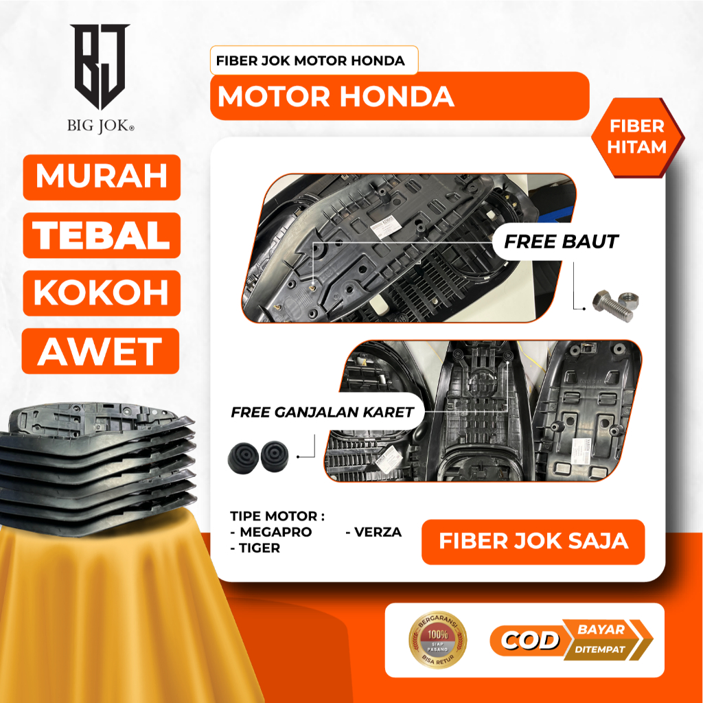 Fiber Jok Motor Honda MEGAPRO / TIGER / VERZA I Tulangan standar Honda dan harga murah