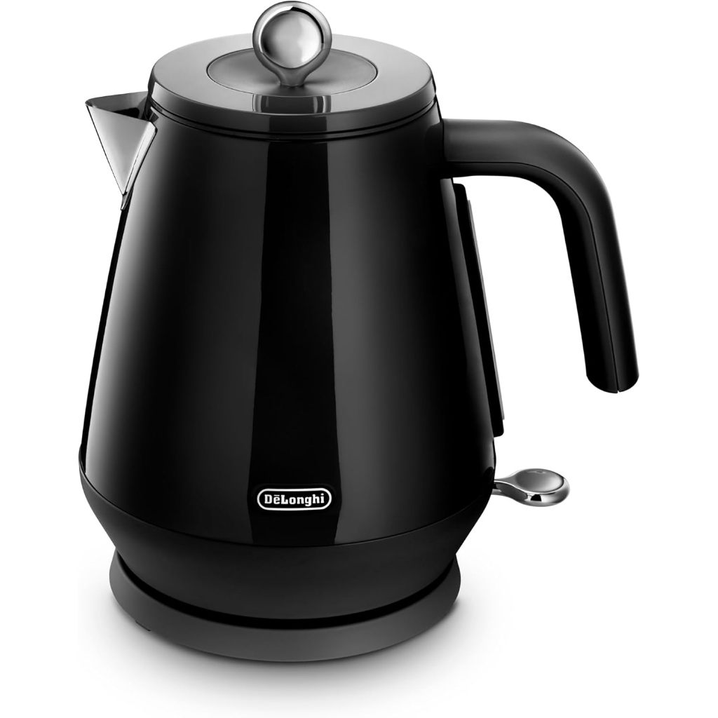 Delonghi Eclettica Kettle KBY2001.BK Classic Style KBY 2001 Electric Kettle  Stainless Steel Glossy 