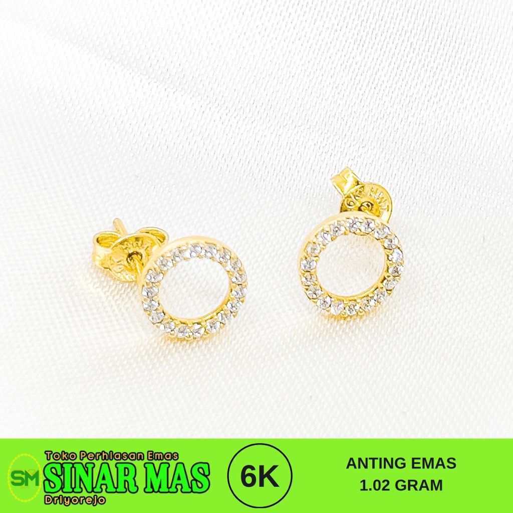 Anting tusuk emas 6 karat - berat 1.02 gram