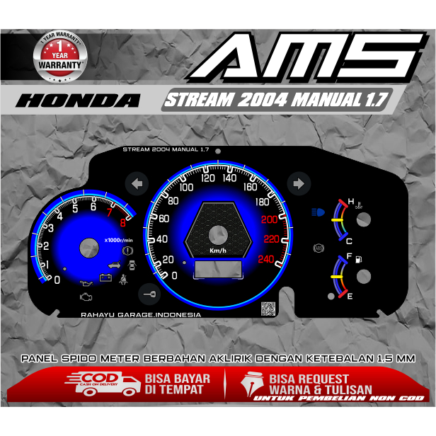 Papan Speedometer Custom Honda Stream 1.7 Manual || Papan Spedo Custom Honda Stream 1.7 Manual