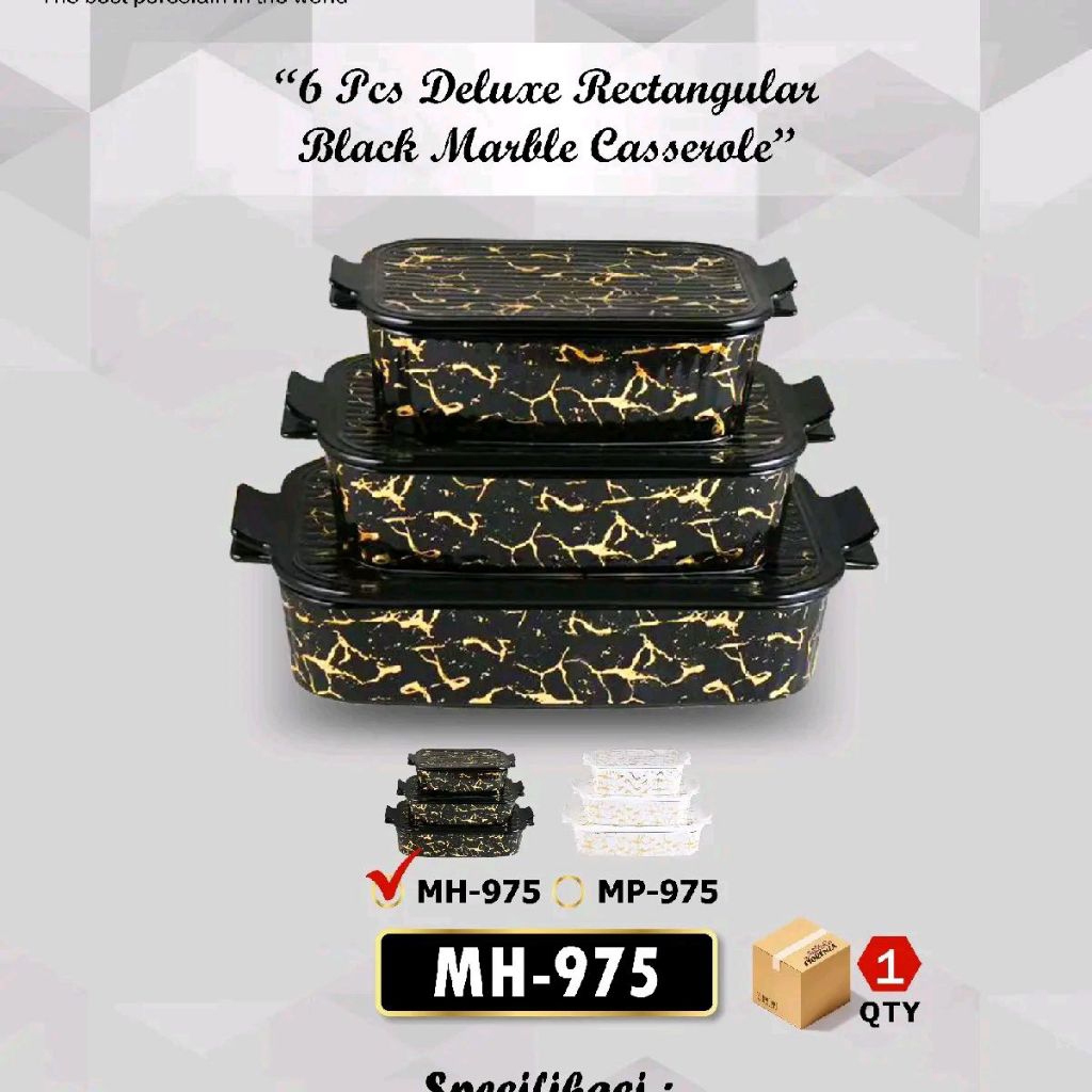 casserole persegi panjang set3 Fiorenza