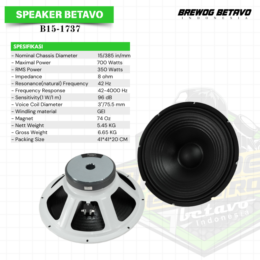 KOMPONEN SPEAKER BETAVO B15 1737
