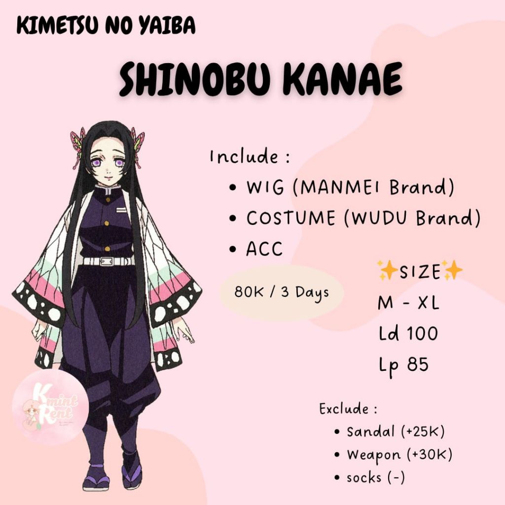 RENTAL/SEWA COSPLAY KIMETSU NO YAIBA KNY KANAE KOCHO