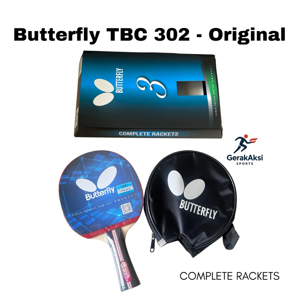 Bet Tenis Meja BUTTERFLY YUKI Original TBC 302 | Raket Pingpong ITTF Approved + Cover