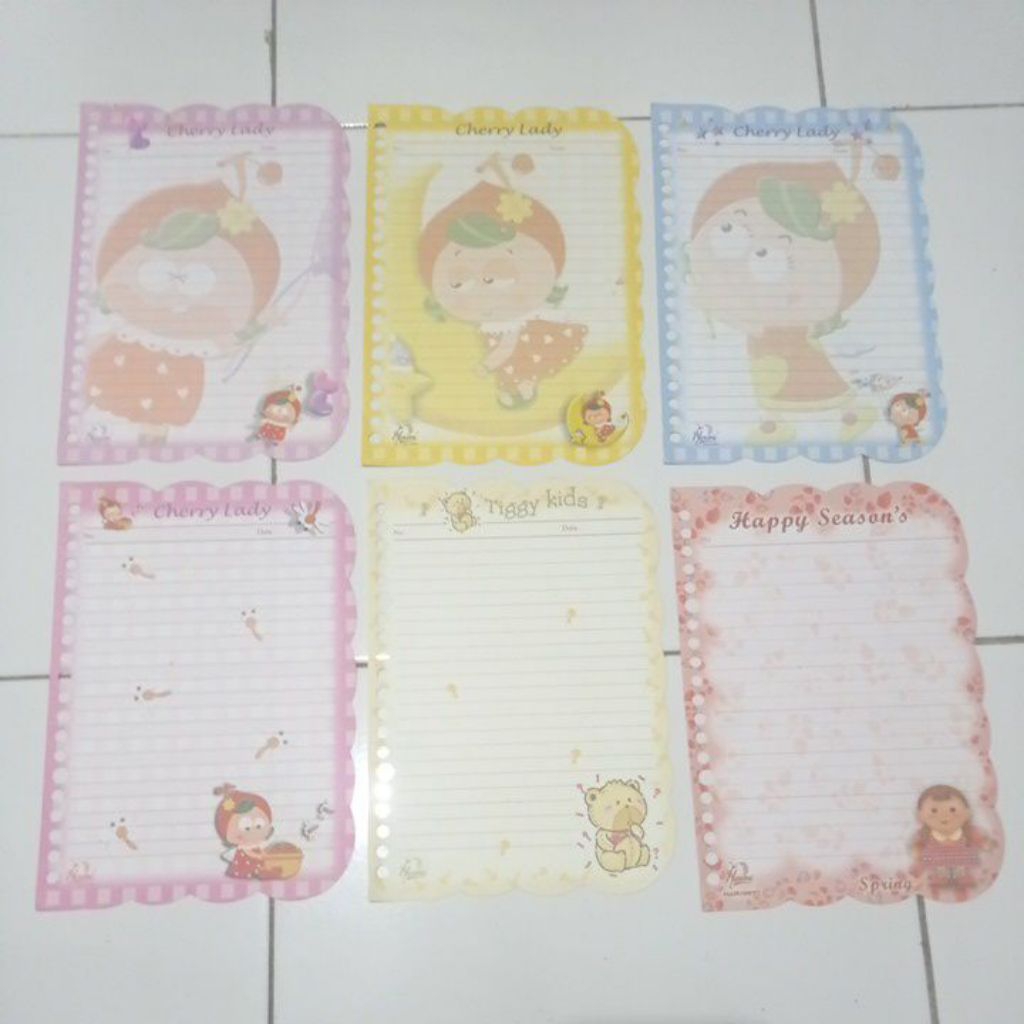 Isi Kertas Binder Harvest Langka Jadul Edisi Cherry Lady