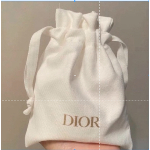 D10R White Canvas Drawstring Pouch (Pouch Serut Gift Dior)