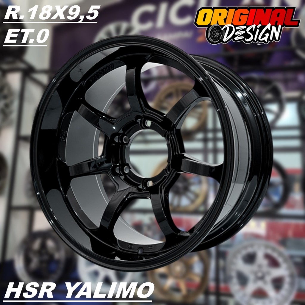 Velg Mobil PAJERO FORTUNER TRITON Ring 18 HSR YALIMO R18 Warna Hitam Glossy