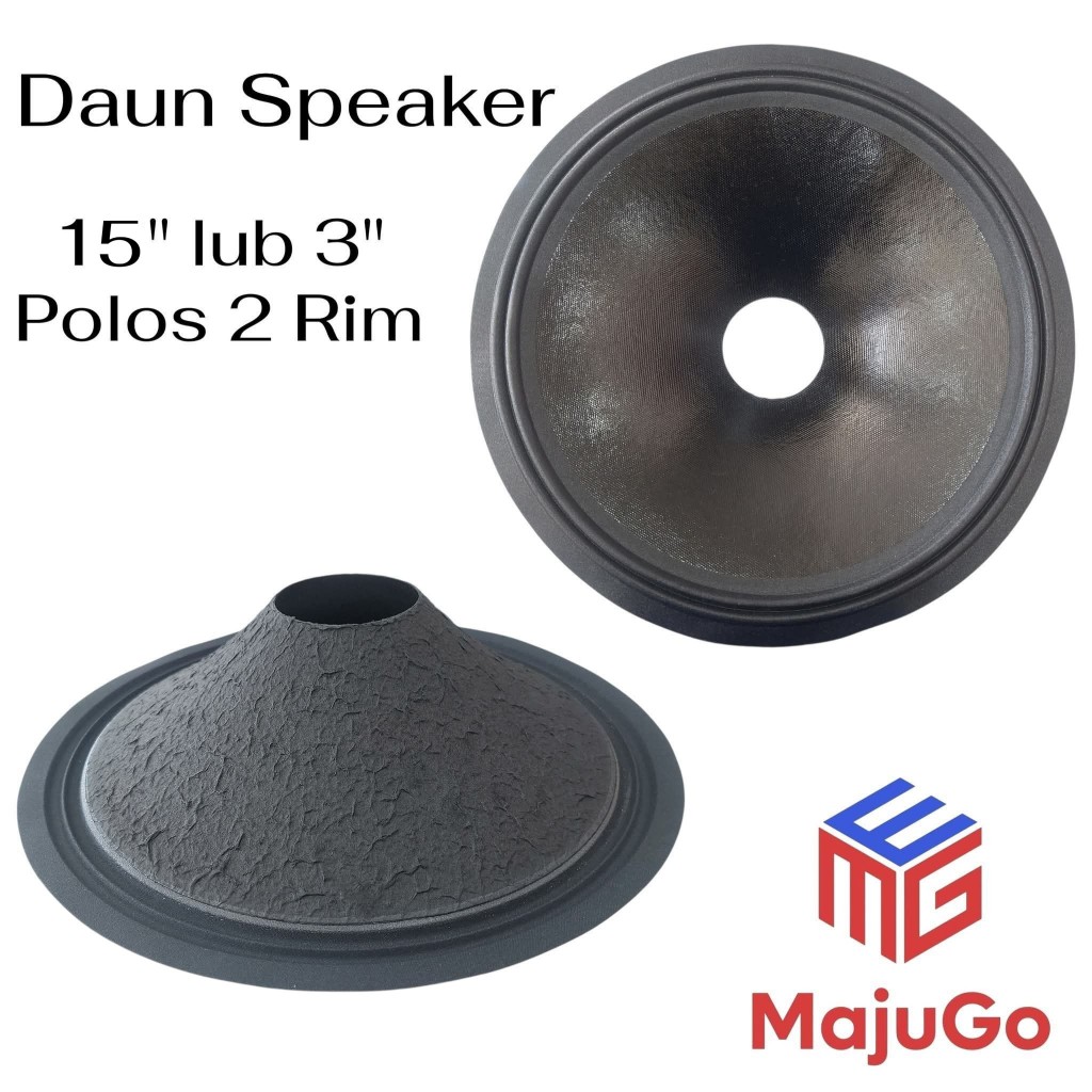 Daun Speaker 15 inch lubang 3'' Polos 2 Rim Tinggi 10cm