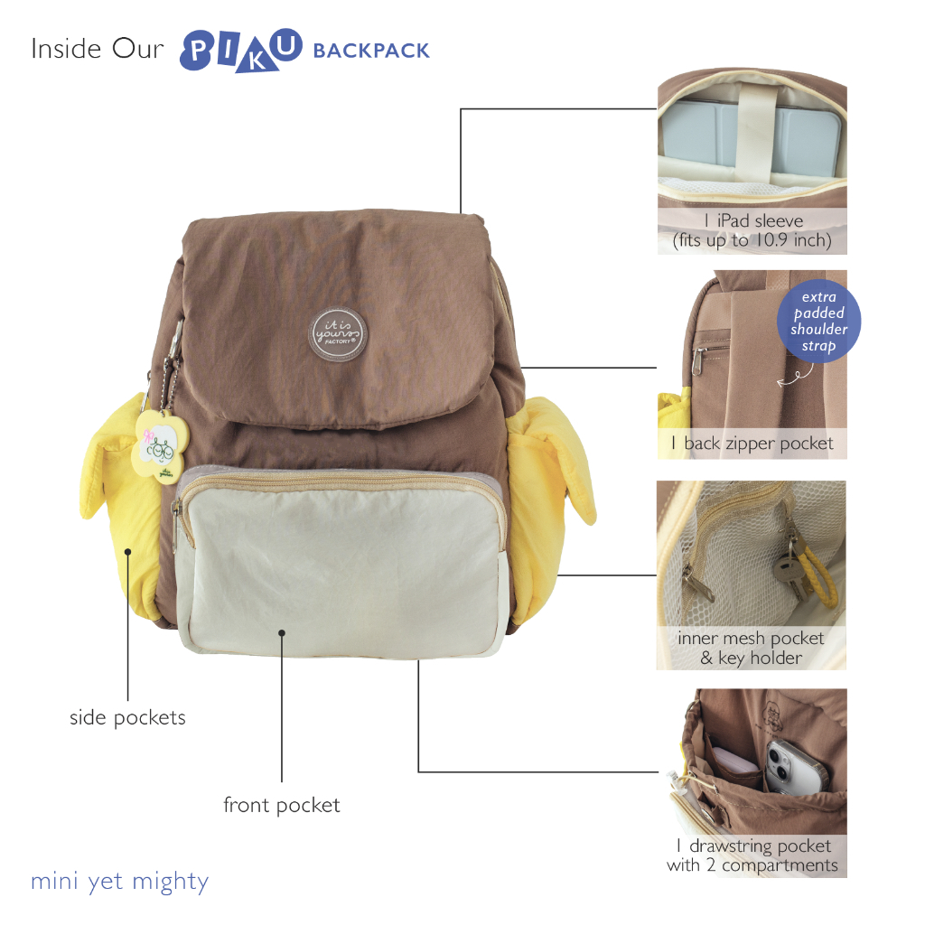 ITISYOURSS PIKU Mini Backpack | Ransel Mini | Ransel Cewe | Ransel Murah | Tas Wanita | Ransel Korea