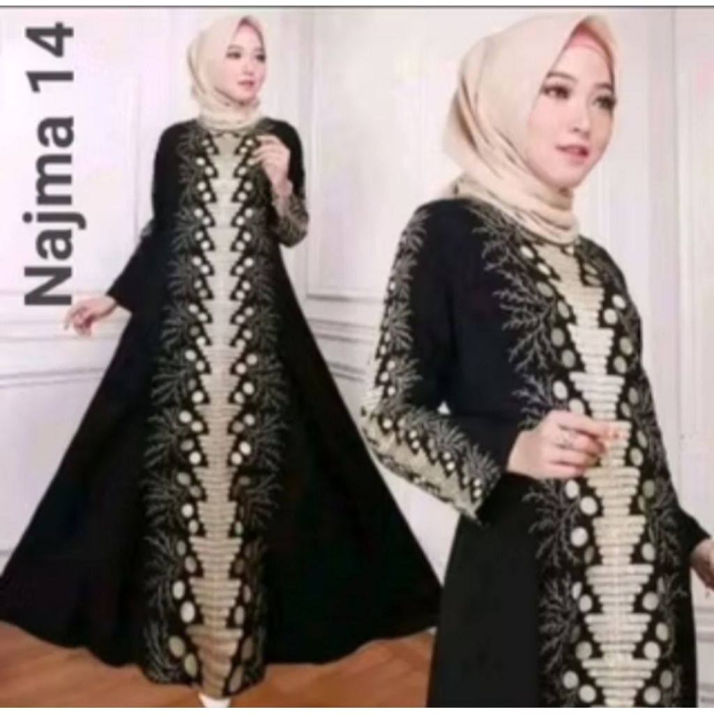 Abaya hitam bordir najma 14